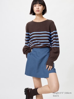 Jupe-short en lin mélangé