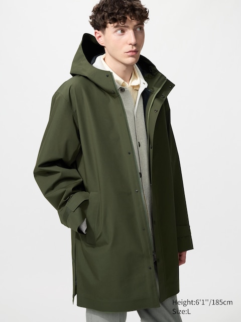 Uniqlo - Blocktech Abrigo - L Verde Oliva Hombre
