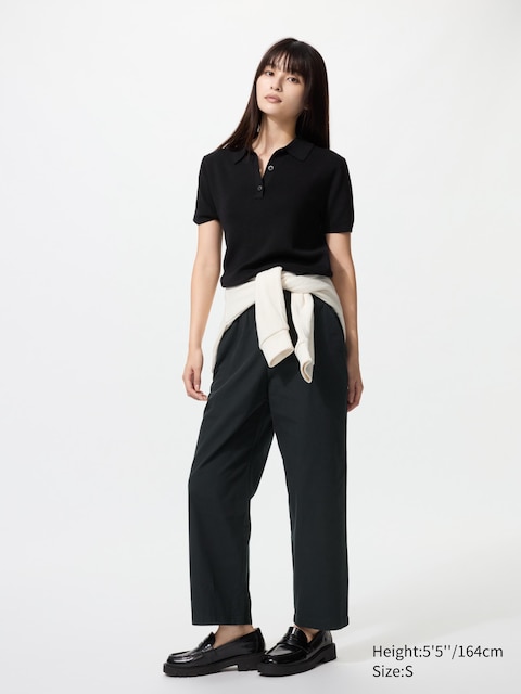 Uniqlo - Pantalon Relax 7/8Ème En Coton - Noir - Xxl