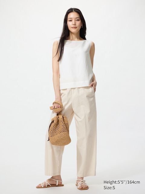 Uniqlo - Pantalon Relax 7/8Ème En Coton - Nude - M