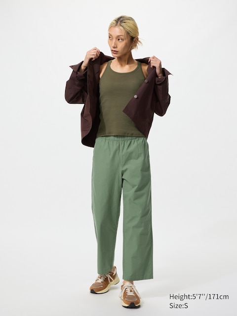 Uniqlo - Pantalon Relax 7/8Ème En Coton - Vert - Xl