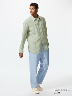 Linen Blend Easy Ankle Trousers