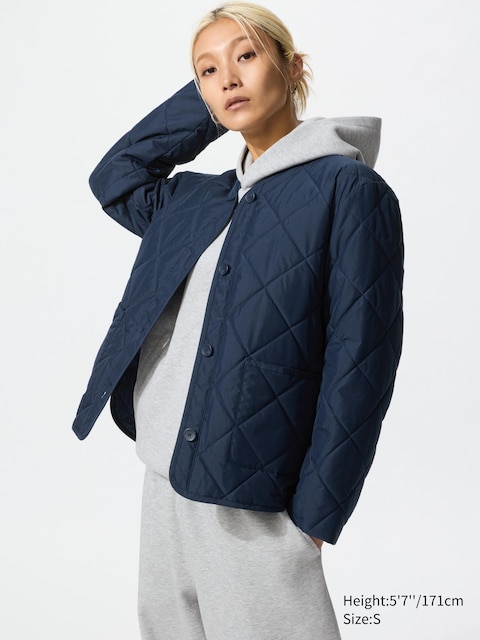Uniqlo - Puffertech Chaqueta Sin Cuello - Xxs Azul Marino Mujer