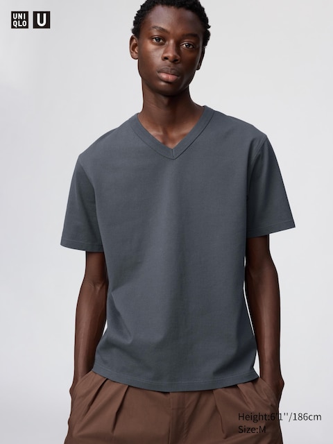 Uniqlo - T-Shirt Col V - Gris - S