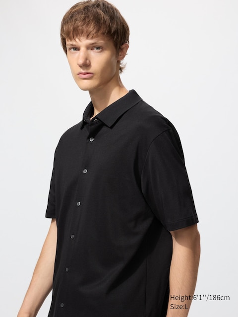 Uniqlo - Polo Airism En Piqué De Coton (Col Ouvert) - Noir - S