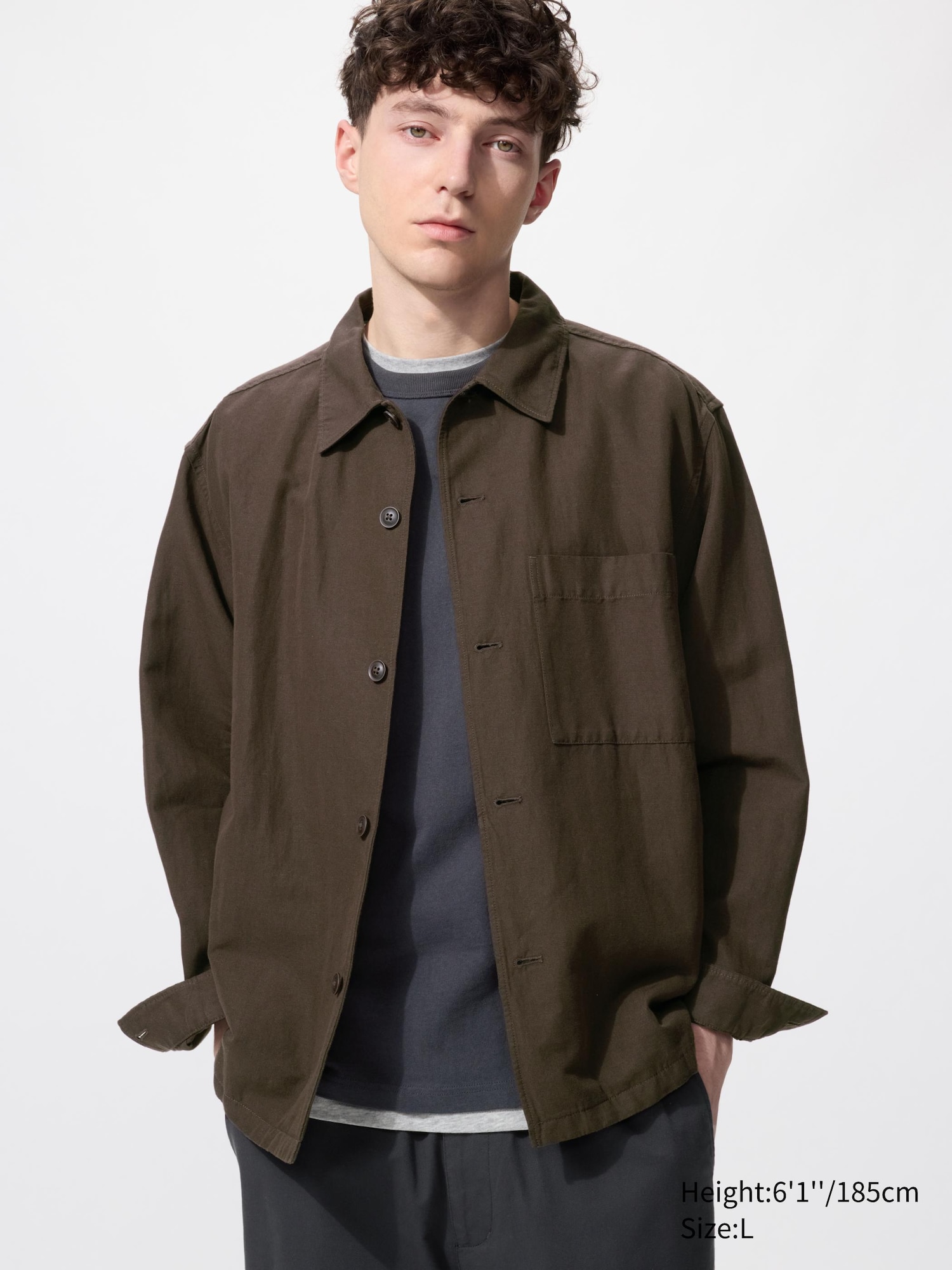 Men's Cotton Linen Blend Shirt Jacket | UNIQLO NL