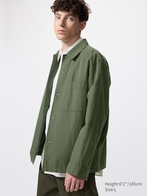 Cotton Linen Blend Shirt Jacket
