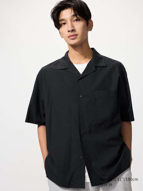 Uniqlo - Chemise À Col Ouvert (Manches Courtes) - Noir - Xs