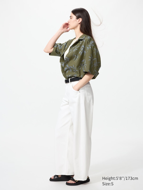 Open Collar Shirt (Short Sleeve, Printed)