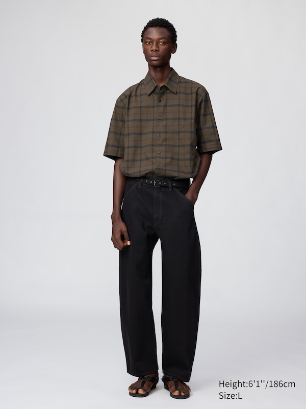 Bluse (boxy, kariert, Kurzarm)