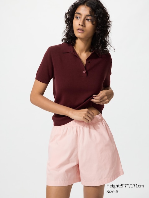 Uniqlo - Short Easy En Coton - Rose - Xxs