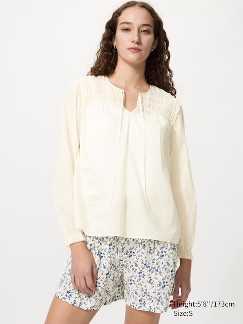 Uniqlo - Short Easy Drapé (Imprimé) - Blanc Cassé - Xs