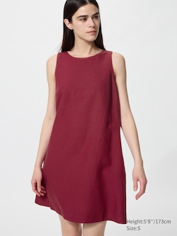 Linen Blend Mini Dress (Sleeveless)