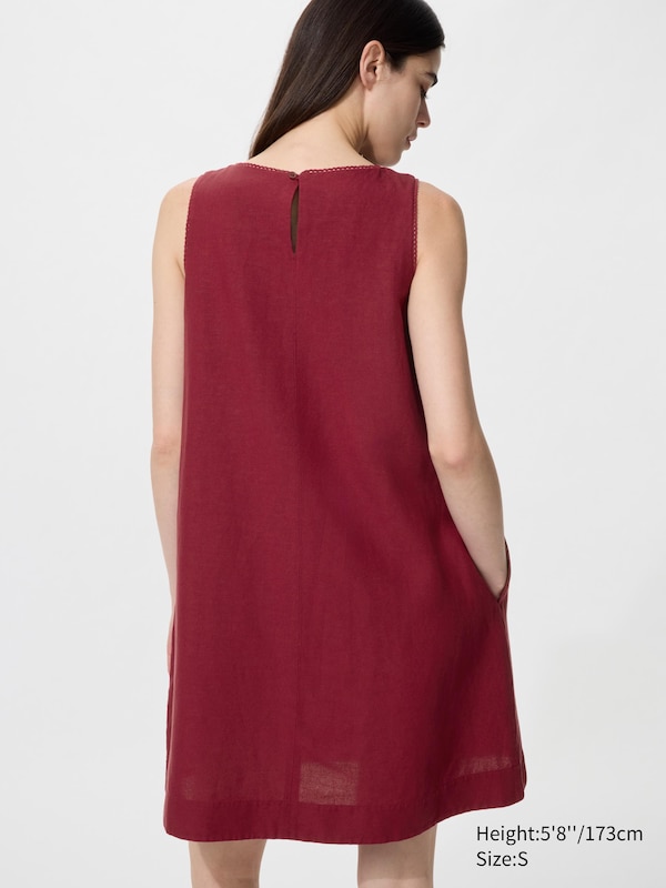 Linen Blend Mini Dress (Sleeveless)