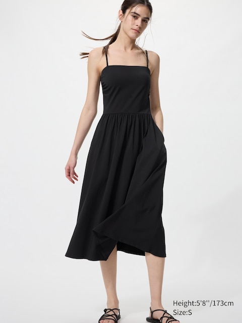 Uniqlo - Robe Caraco Airism À Brassière Intégrée - Noir - Xs