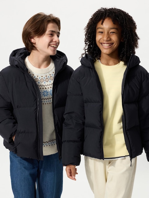 Uniqlo Zwart - Volumineuze Donsparka - 13 Jaar (160Cm)