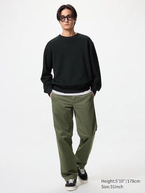 Uniqlo - Pantalón Chino - 34Inch Verde Oliva Hombre