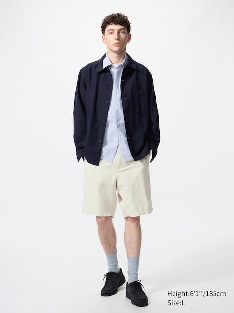 Uniqlo - Short Easy En Lin Mélangé - Nude - Xs