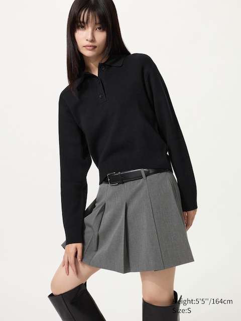 Uniqlo - Pull Col Polo En Coton Doux - Noir - M