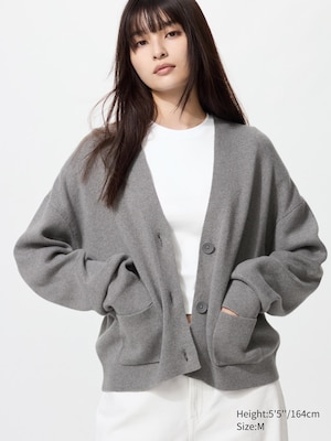 Smooth Cotton V Neck Cardigan