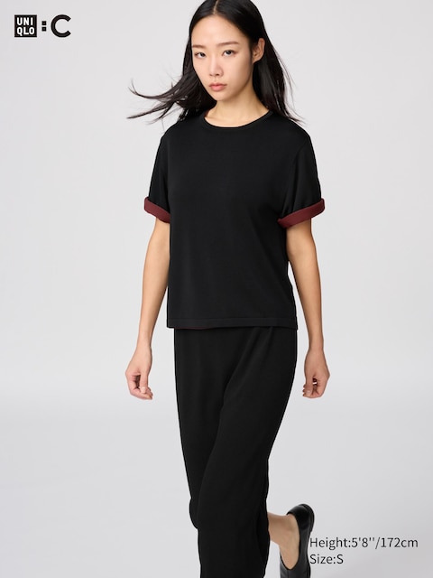 Uniqlo - T-Shirt En Maille (Coupe Boxy) - Noir - Xxl