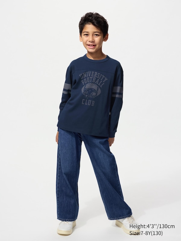 AIRism Cotton Crew Neck T-Shirt (Long Sleeve, Graphic)