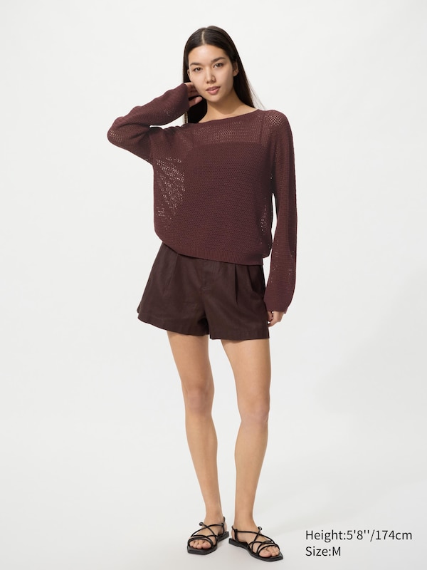 3D Knit Seamless Mesh Crew Neck Jumper