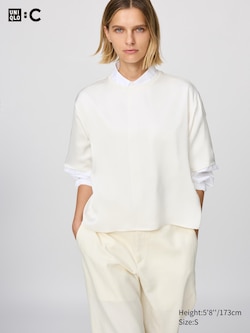 Satin Oversized Short Blouse (Half Sleeve)