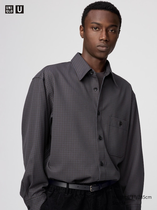 Chemise Homme UNIQLO à Carreaux - Taille L - Occasion Très Bon état - Coupe Slim, Col Classique