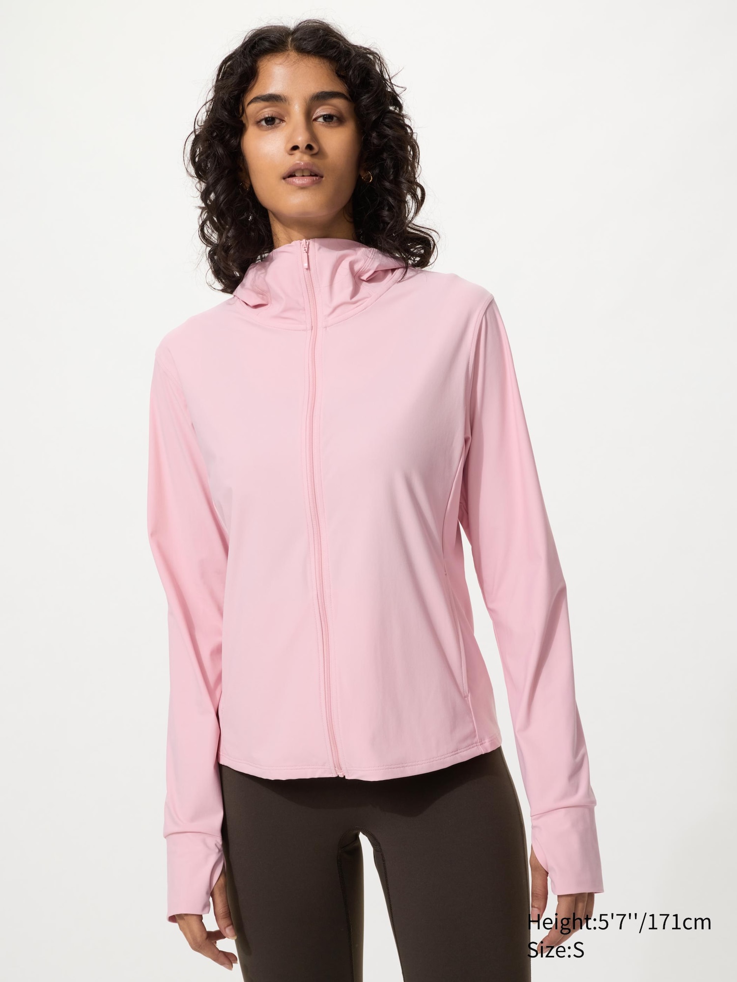 Ultra Esnek AIRism UV Korumalı Fermuarlı Kapüşonlu Sweatshirt