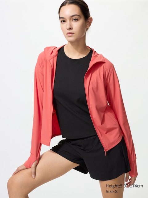 Uniqlo Rød - Ultra Stretch Airism Uv Protection Full-Zip Hoodie - S