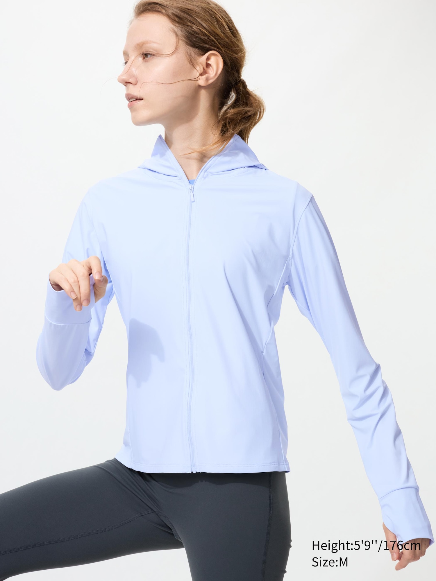 Ultra Esnek AIRism UV Korumalı Fermuarlı Kapüşonlu Sweatshirt