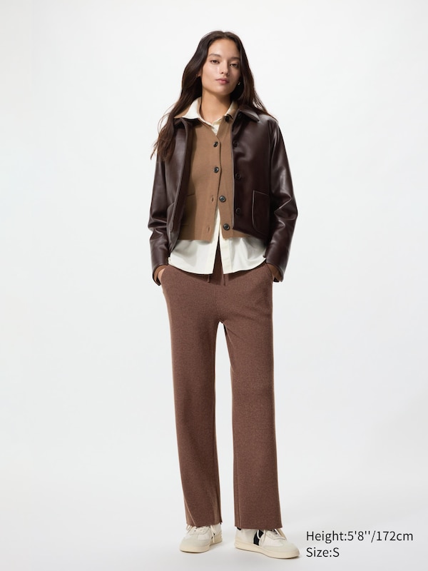 Washable Knitted Ribbed Trousers