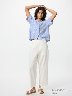 Linen Cotton Tapered Trousers
