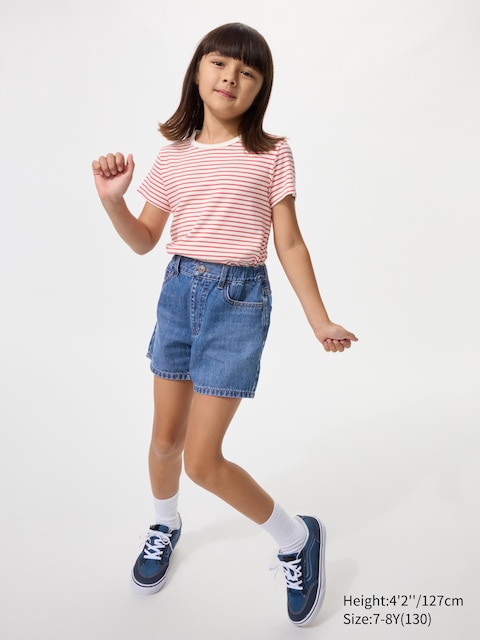 Uniqlo - Short En Denim - Bleu - 7-8 Ans (130Cm)