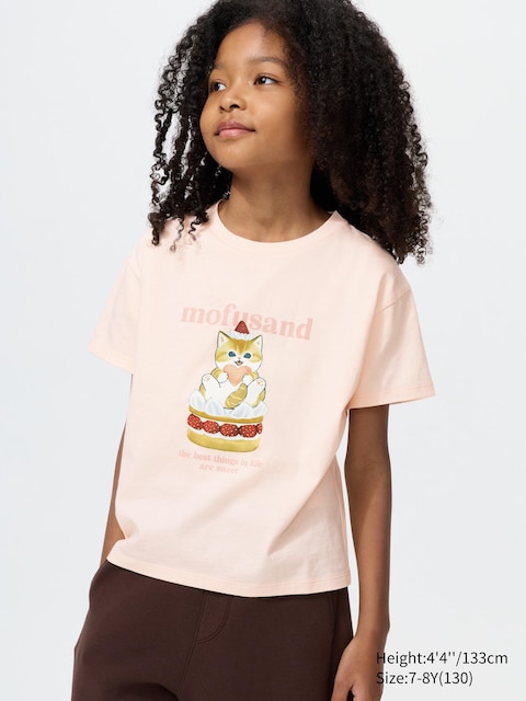 Uniqlo - T-Shirt Ut Mofusand - Rose - 5-6 Ans (120Cm)