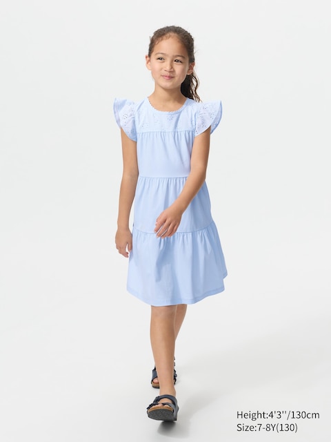 Uniqlo Light Blue - Combination Dress (Short Sleeve) - 3-4 Years (110Cm)