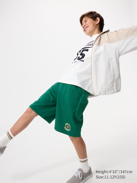 Uniqlo Grøn - Airism Cotton Shorts (Printed) - 11-12 Years (150Cm)