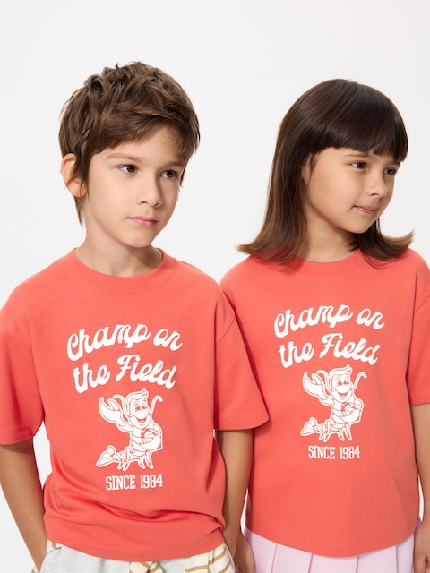 Uniqlo Unisex Rød - Airism Cotton Crew Neck T-Shirt (Graphic) - 3-4 Years (110Cm)