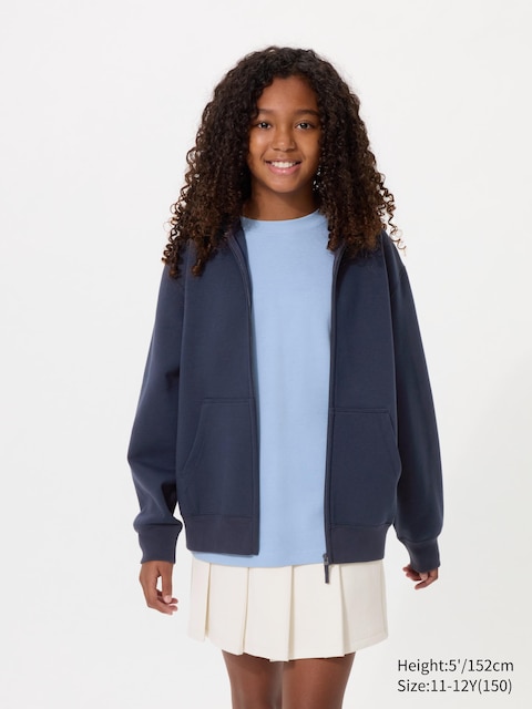 Uniqlo - Sudadera Dry Capucha - 11-12 Años (150 Cm) Azul Marino Unisex Niño