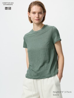 100% Linen Crew Neck T-Shirt