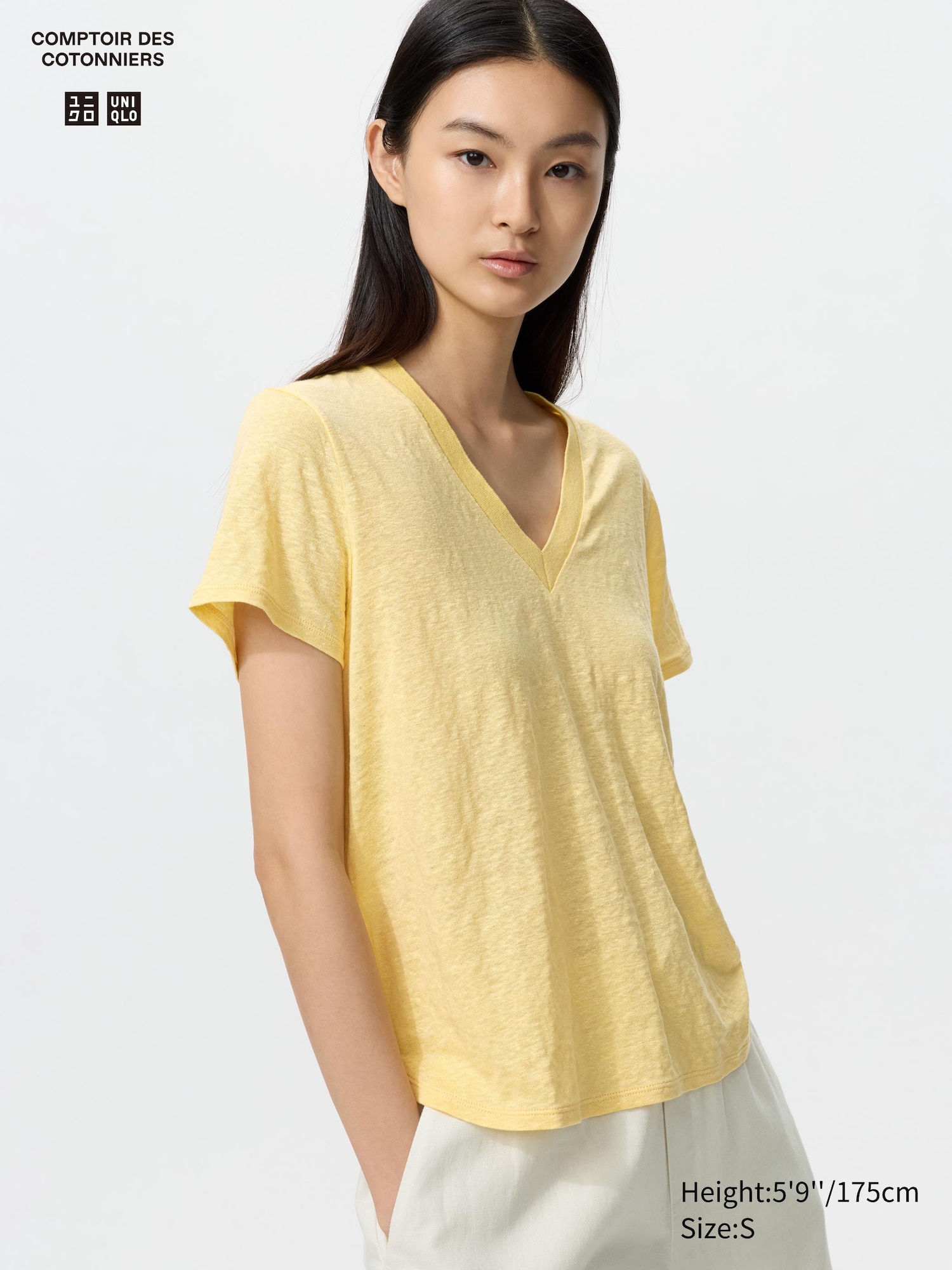 T-shirt 100% Lino Scollo a V