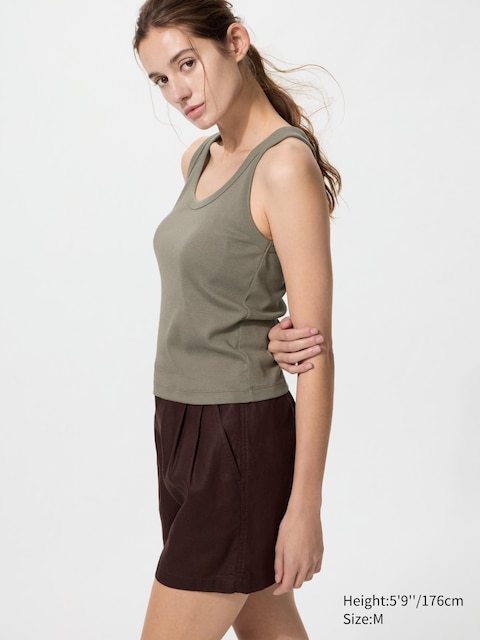 Uniqlo - Débardeur Côtelé - Marron - M