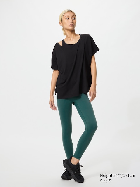 Uniqlo - Leggings Ultraelásticos Deportivos Protección Uv - S Verde Mujer