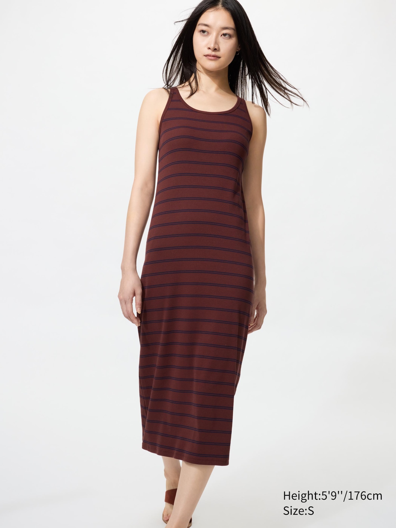 Vestito con Reggiseno a Coste a Righe