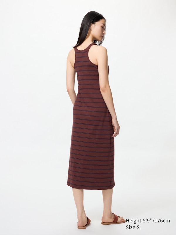 Ribbed Bra Dress (Sleeveless, Striped)