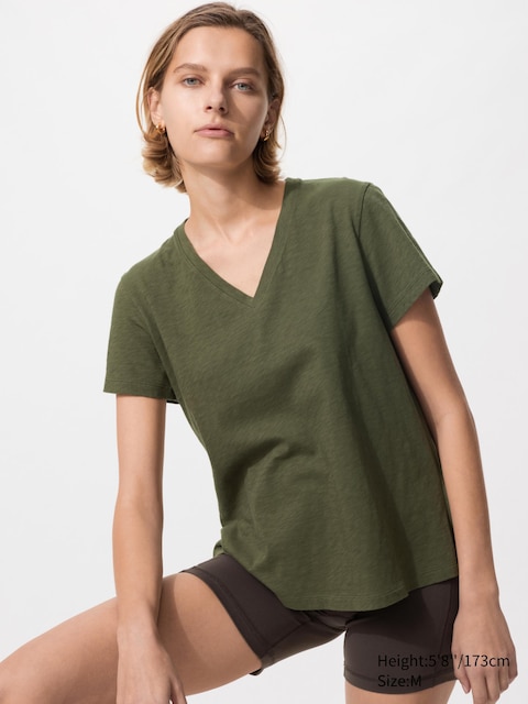 Uniqlo - T-Shirt (Col V) - Vert Foncé - Xxl