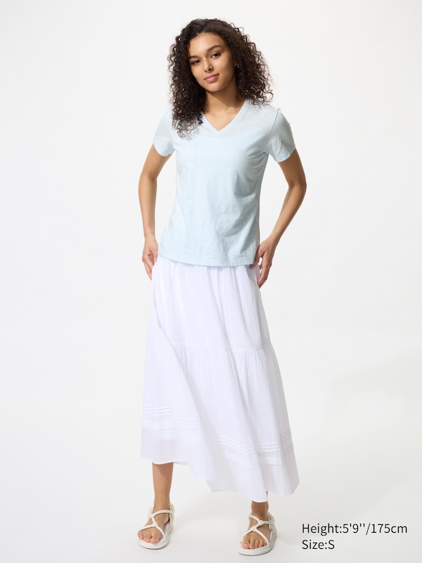 Slub Jersey V Neck T-Shirt