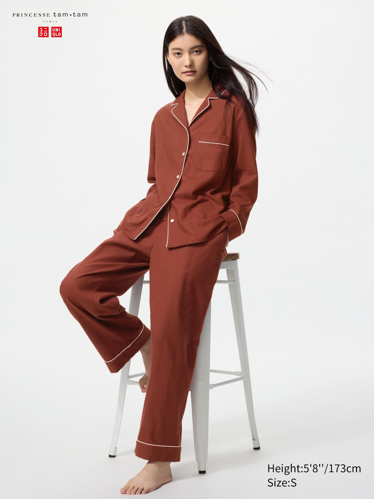 Pyjama en flanelle (Manches Longues) pour Femme | UNIQLO FR
