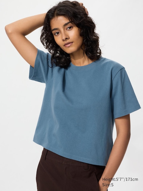 Uniqlo - T-Shirt Boxy - Bleu - S